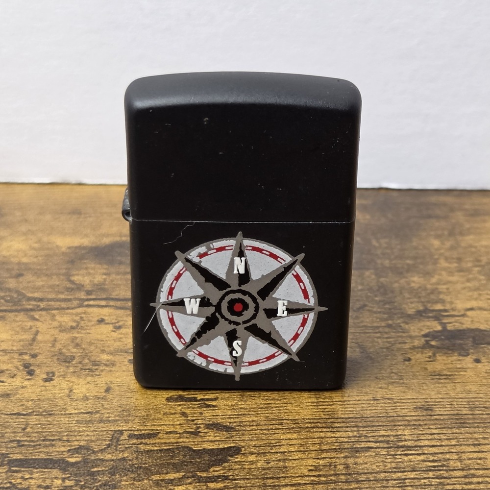 Vintage 1997 Marlboro Zippo Lighter Matte Black Compass Adventure Team C XIII